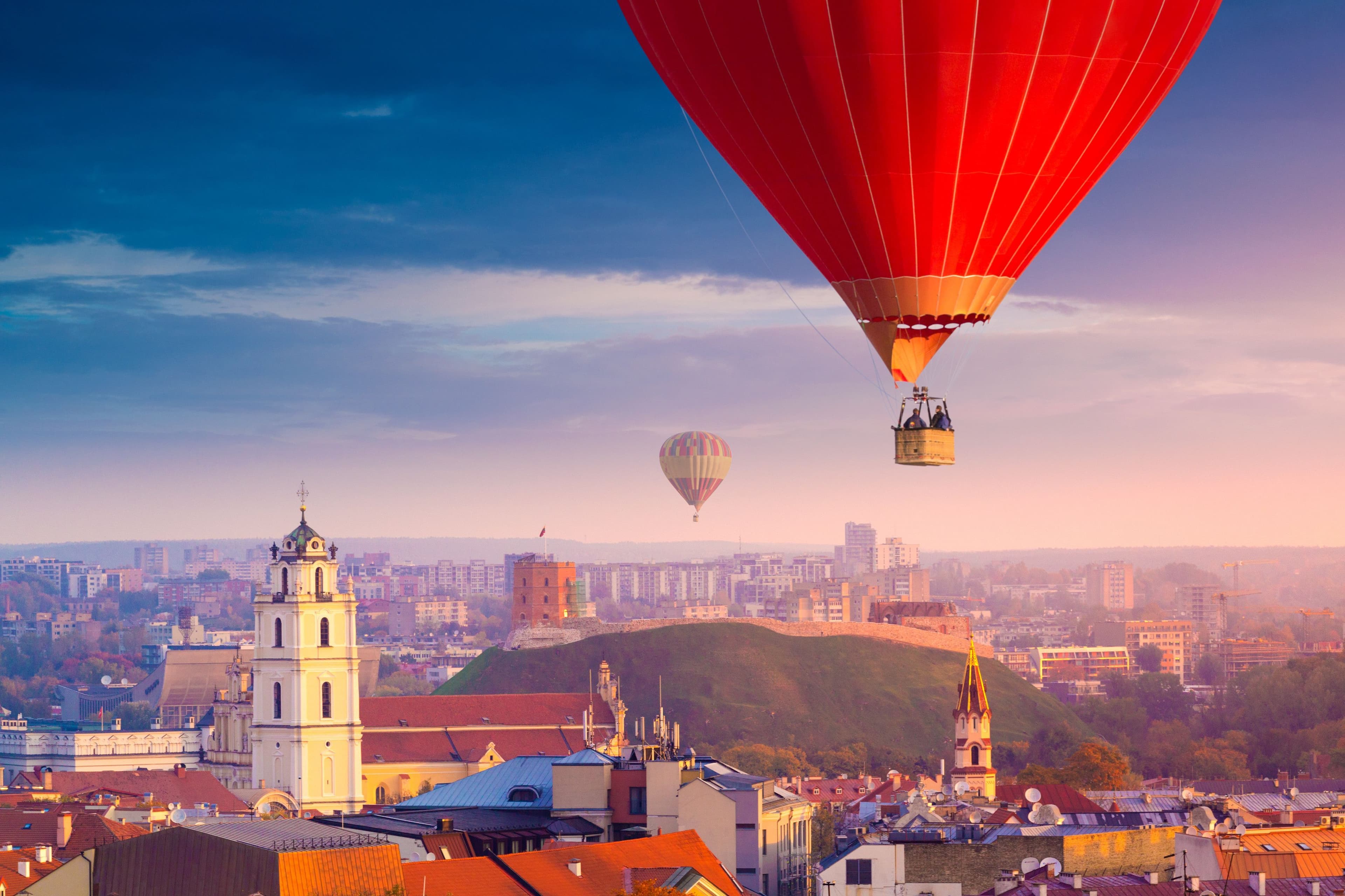Hot air balloons over Vilnius