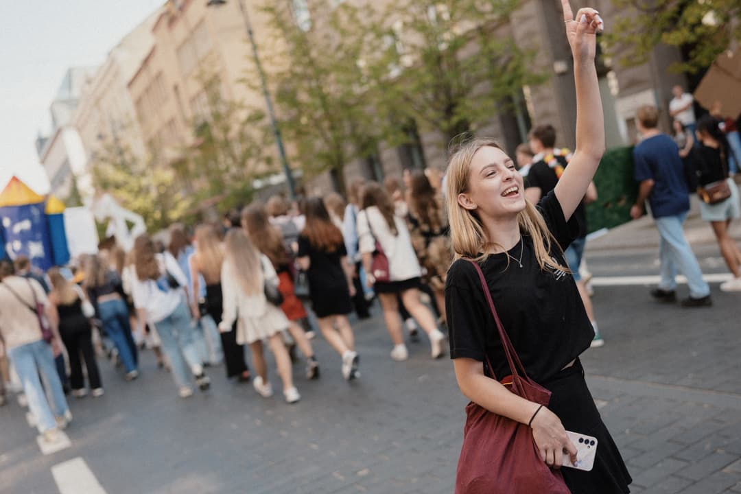 VU student at student parade